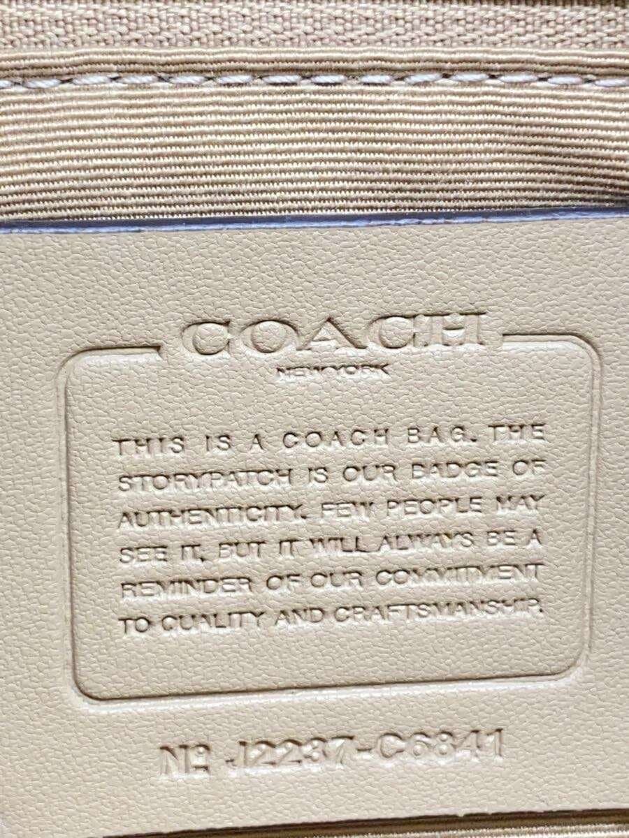 COACH 2WAY Shoulder Bag Leather Bicolor BEG BRW C6841 5