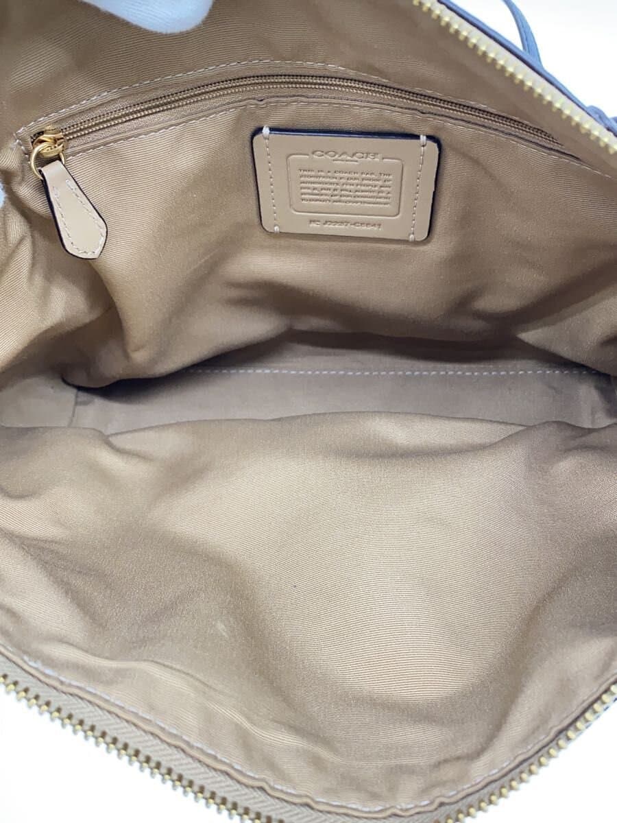 COACH 2WAY Shoulder Bag Leather Bicolor BEG BRW C6841 6