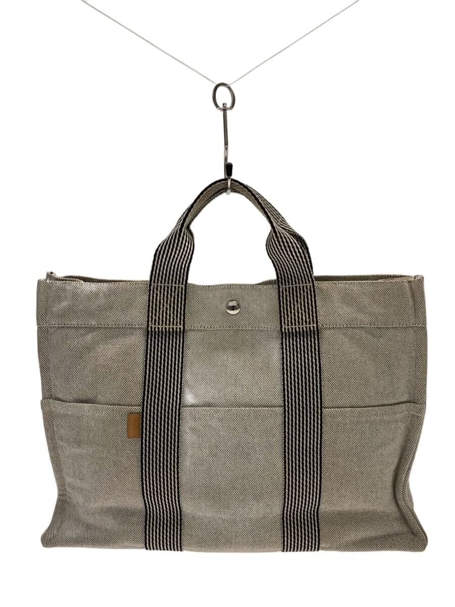 HERMES Nouveau Fourre-Tout MM Inner Discoloration Tote Bag GRY