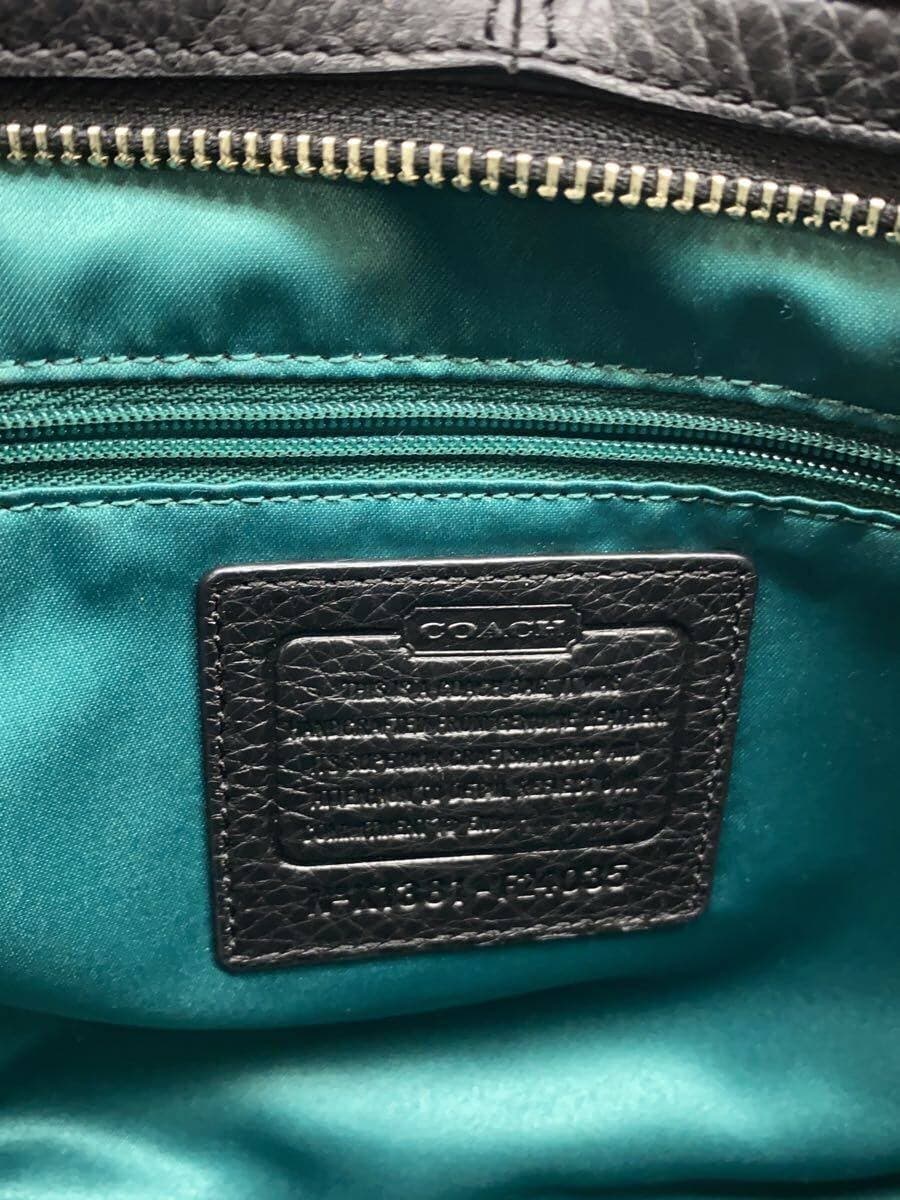 COACHCOACH Coach Handbag Leather Black Plain F24035 5
