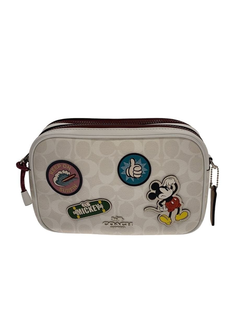 COACHCOACH Shoulder Bag Leather WHT All-over Pattern Disney Collaboration