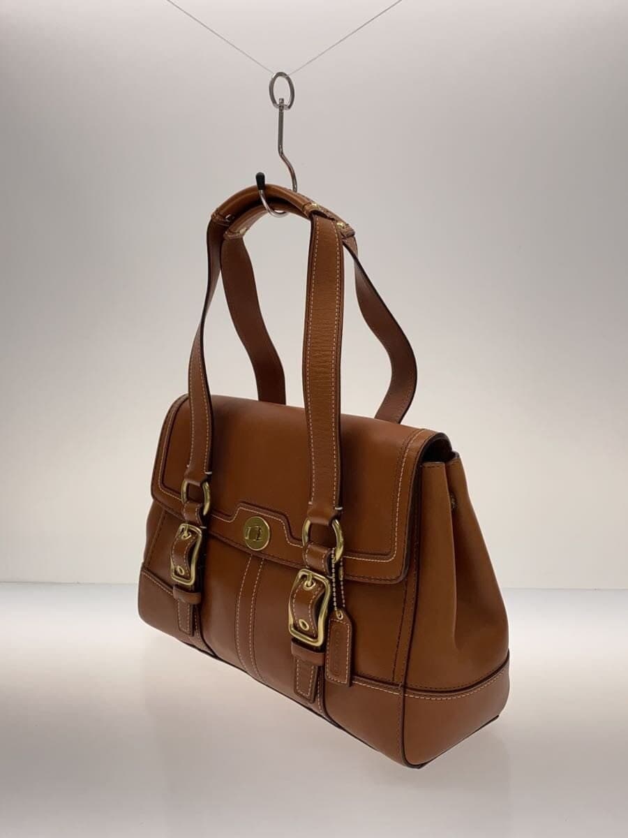 COACHCOACH Coach Pumpton's Leather Flap Tote Bag BRW Solid Color 2