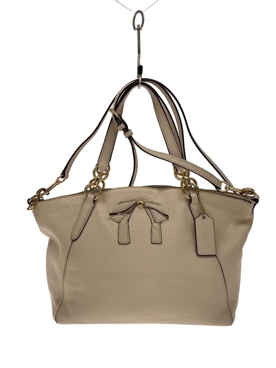 COACHCOACH Coach Ribbon 2WAY Handbag Leather CRM Solid F28969