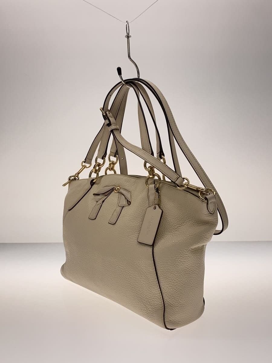 COACHCOACH Coach Ribbon 2WAY Handbag Leather CRM Solid F28969 2