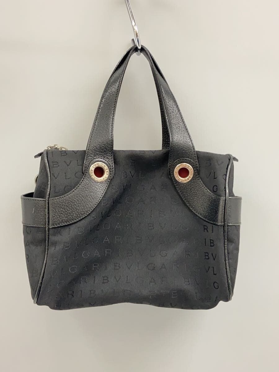 BVLGARI Handbag Canvas BLK All Over Pattern 3