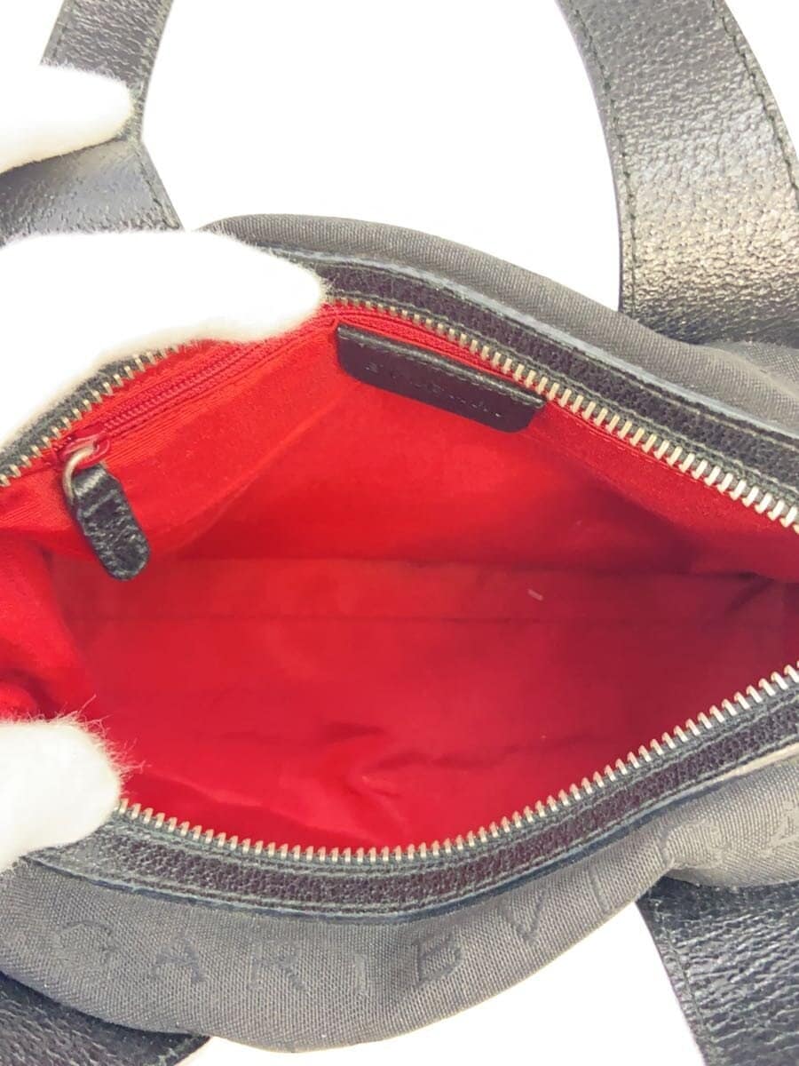 BVLGARI Handbag Canvas BLK All Over Pattern 6