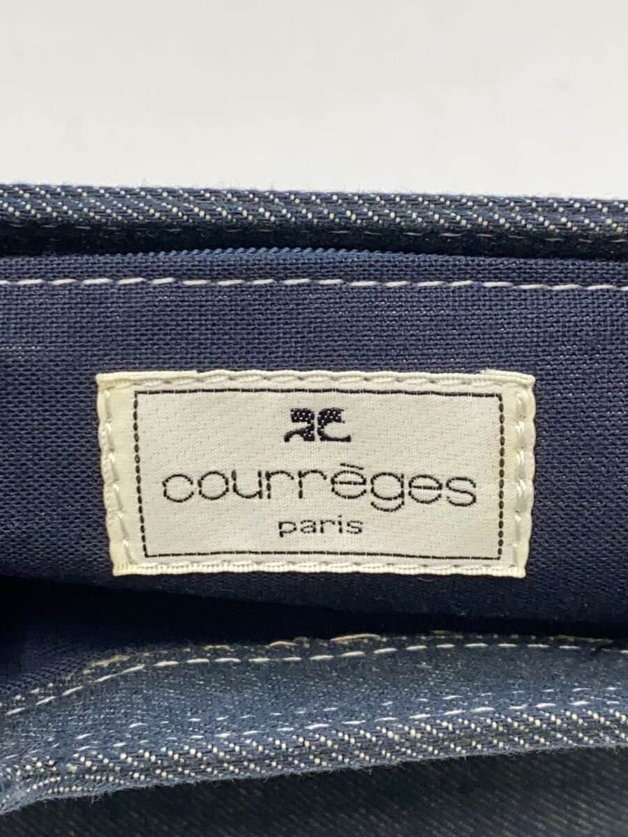 Courreges Square Denim Bag Clear Handle Tote Bag Denim IDG Solid 5