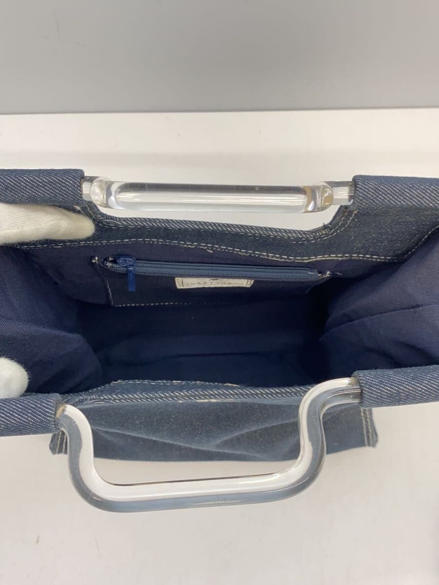 Courreges Square Denim Bag Clear Handle Tote Bag Denim IDG Solid 6