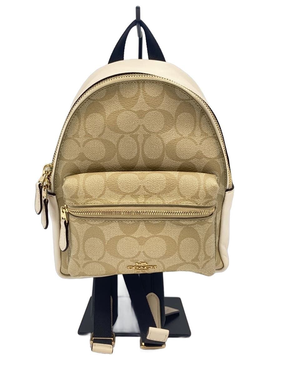 COACH Mini Charlie Backpack_Signature_White Leather