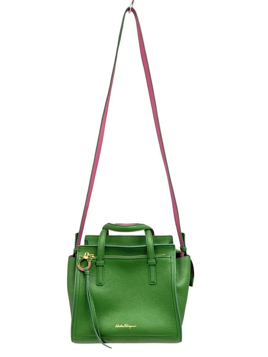 Salvatore Ferragamo shoulder bag leather GRN