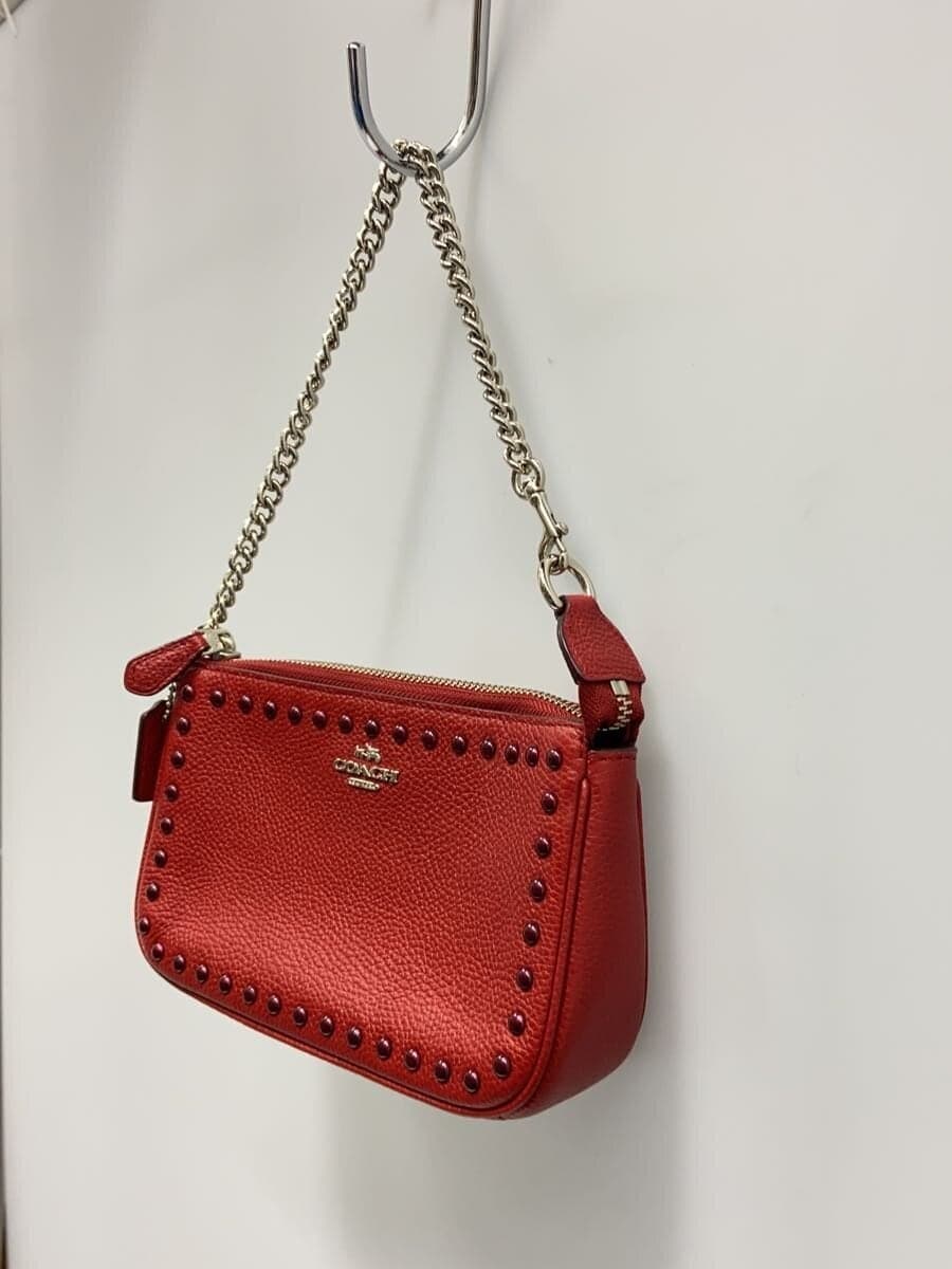 COACH Rivet Nolita Wristlet_Red Leather BRD 66380 2