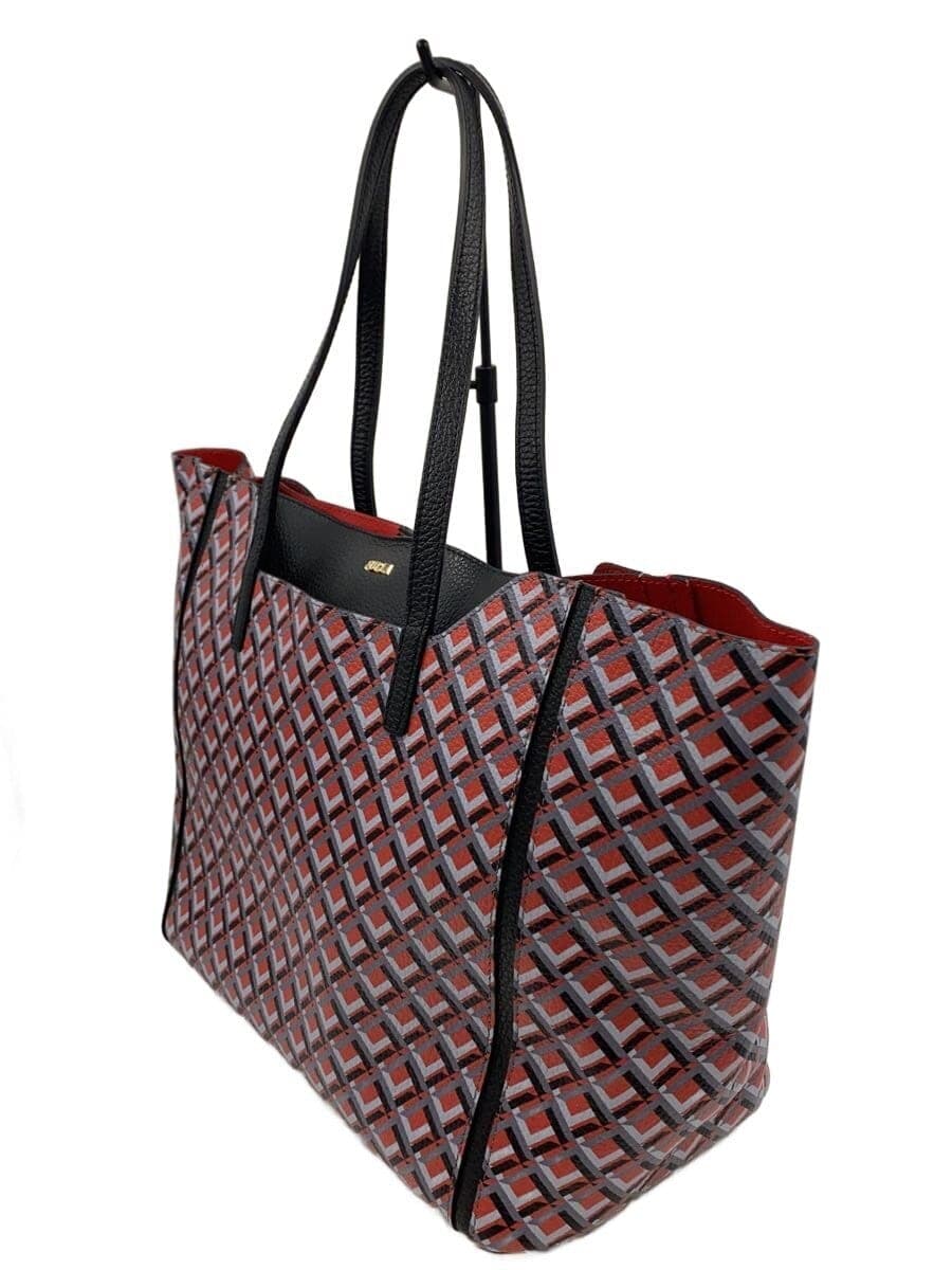 FURLA Handbag Leather RED All Over Pattern 2