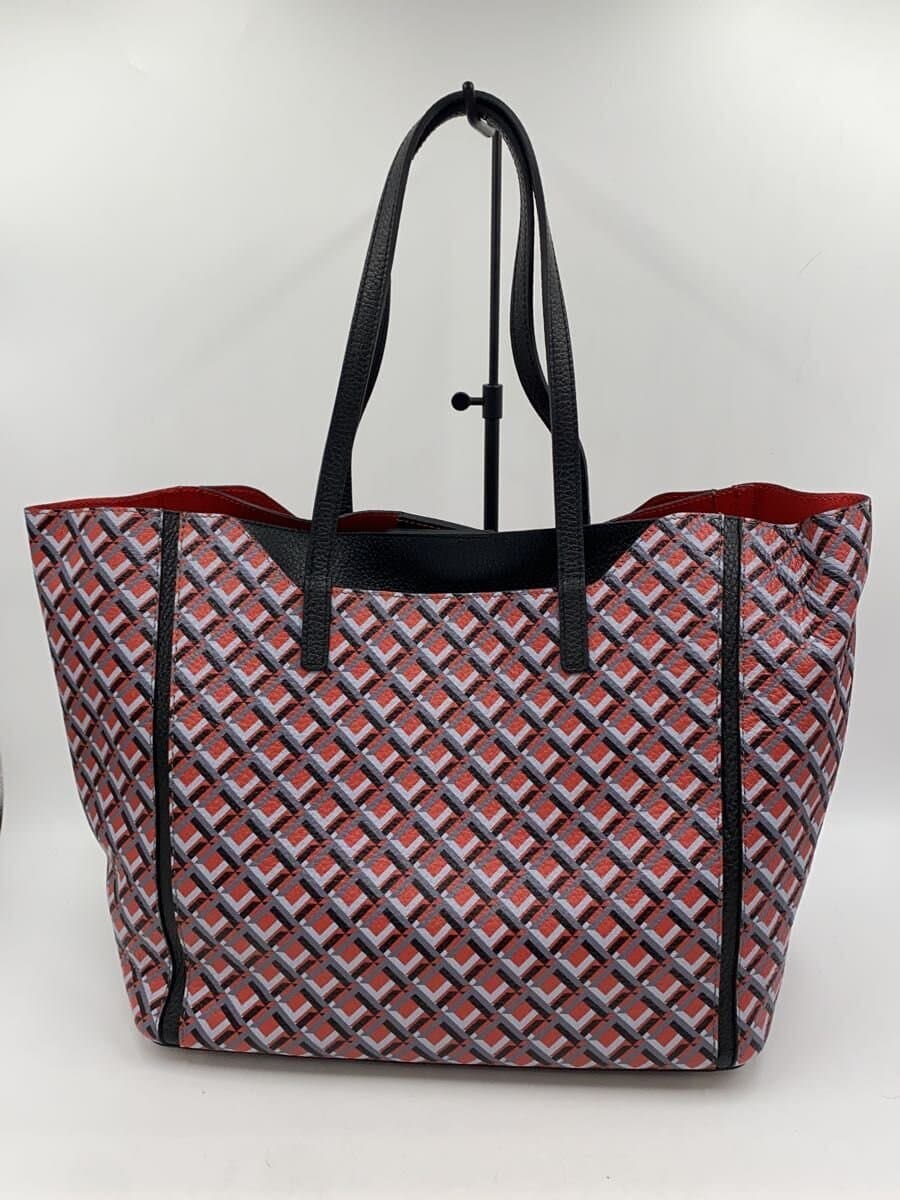 FURLA Handbag Leather RED All Over Pattern 3