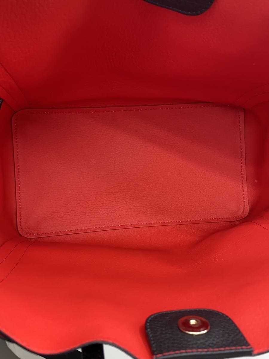 FURLA Handbag Leather RED All Over Pattern 6