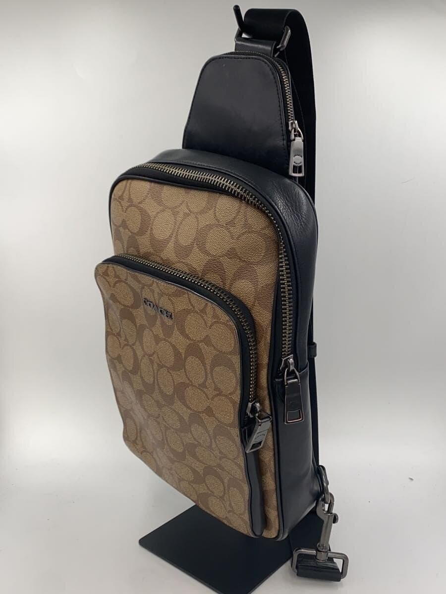 COACH Shoulder Bag PVC BEG All Over Pattern CO910 2