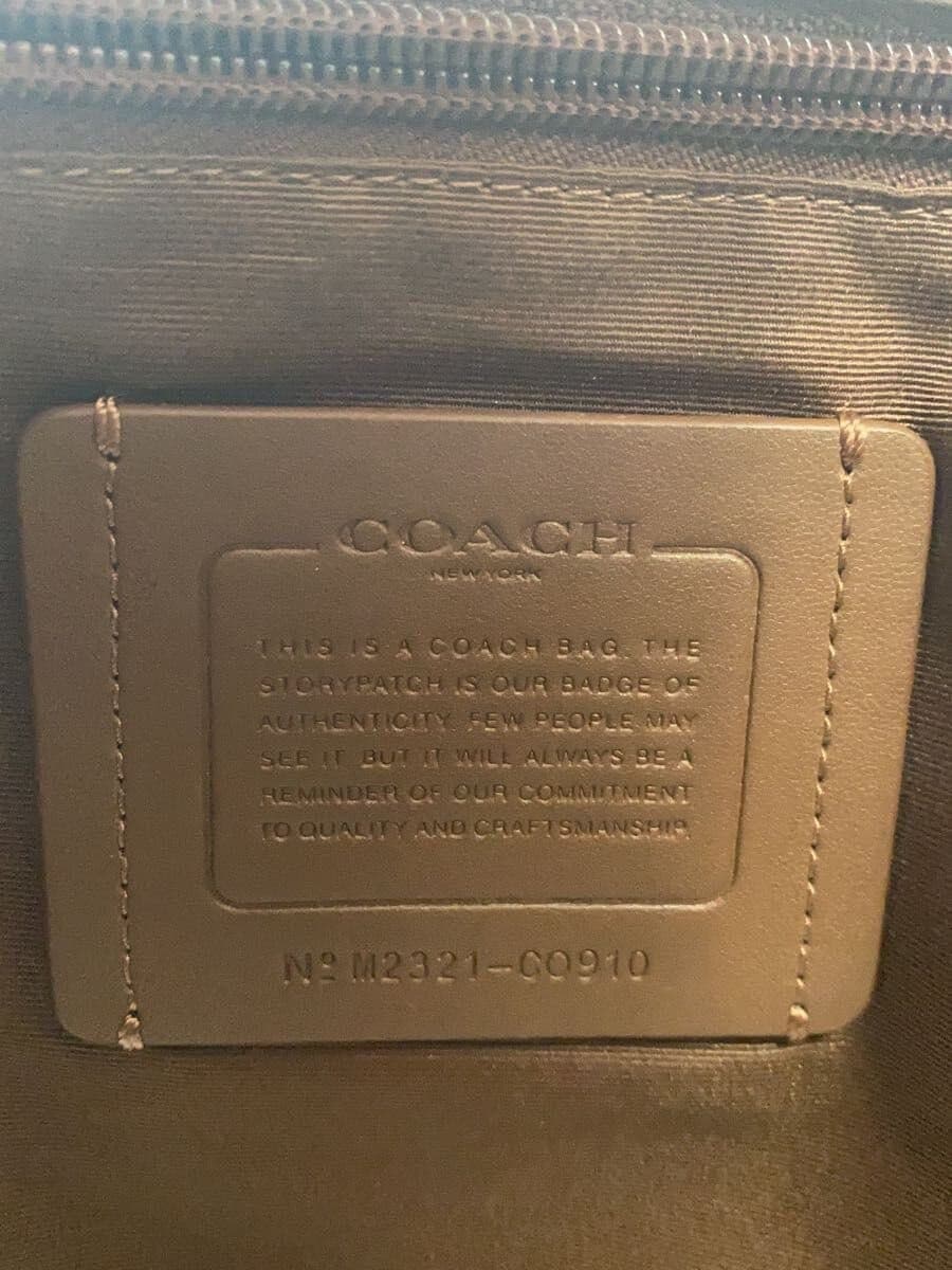 COACH Shoulder Bag PVC BEG All Over Pattern CO910 5