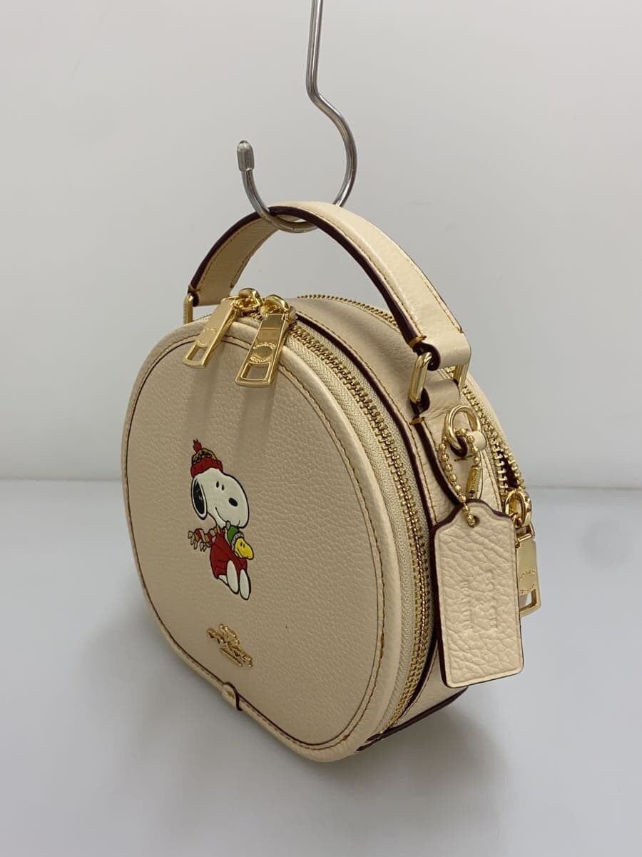 COACH Shoulder Bag Leather Cream 2