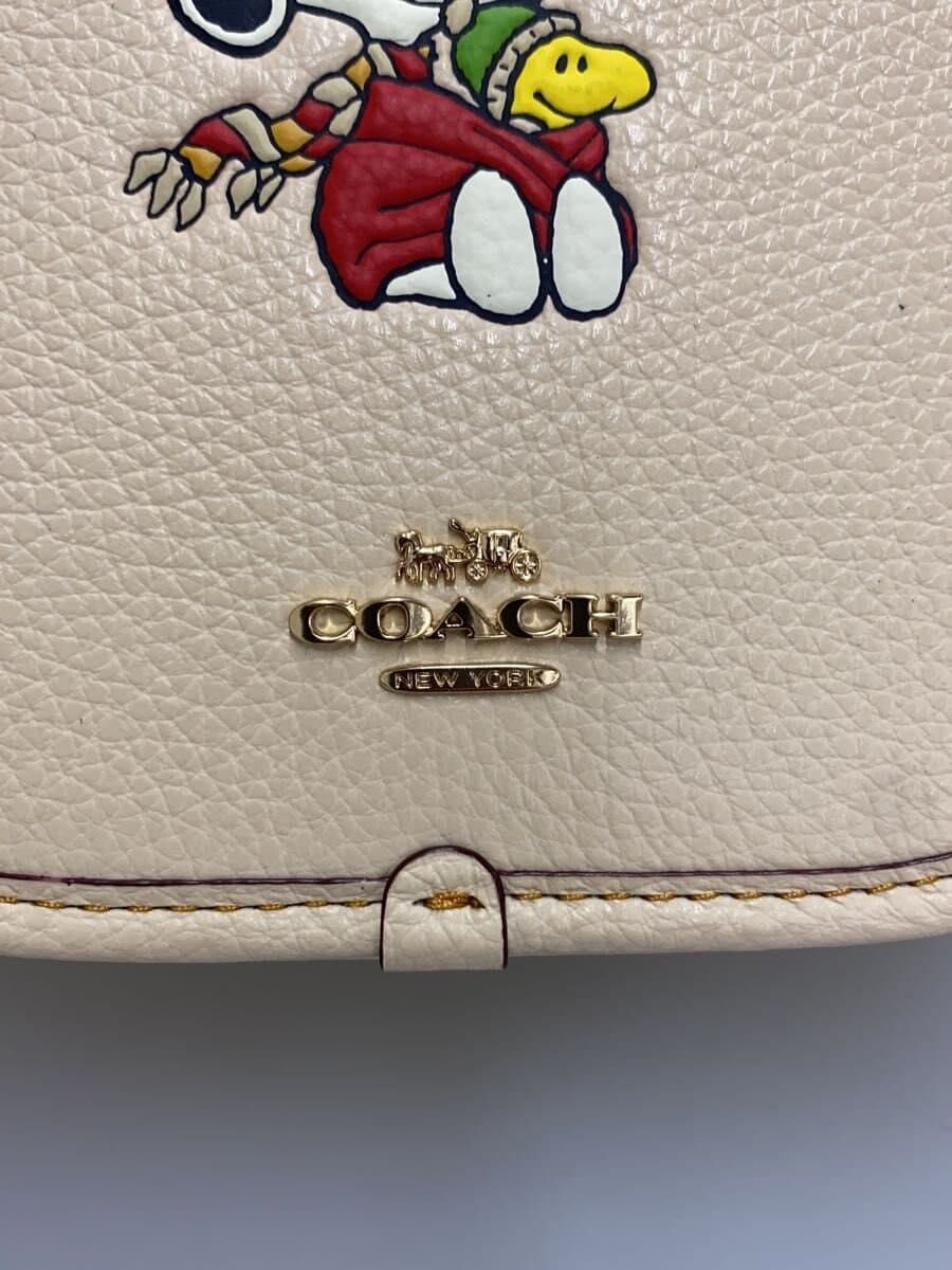 COACH Shoulder Bag Leather Cream 5