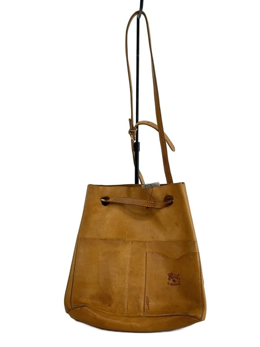 IL BISONTE Shoulder Bag Leather Camel Solid