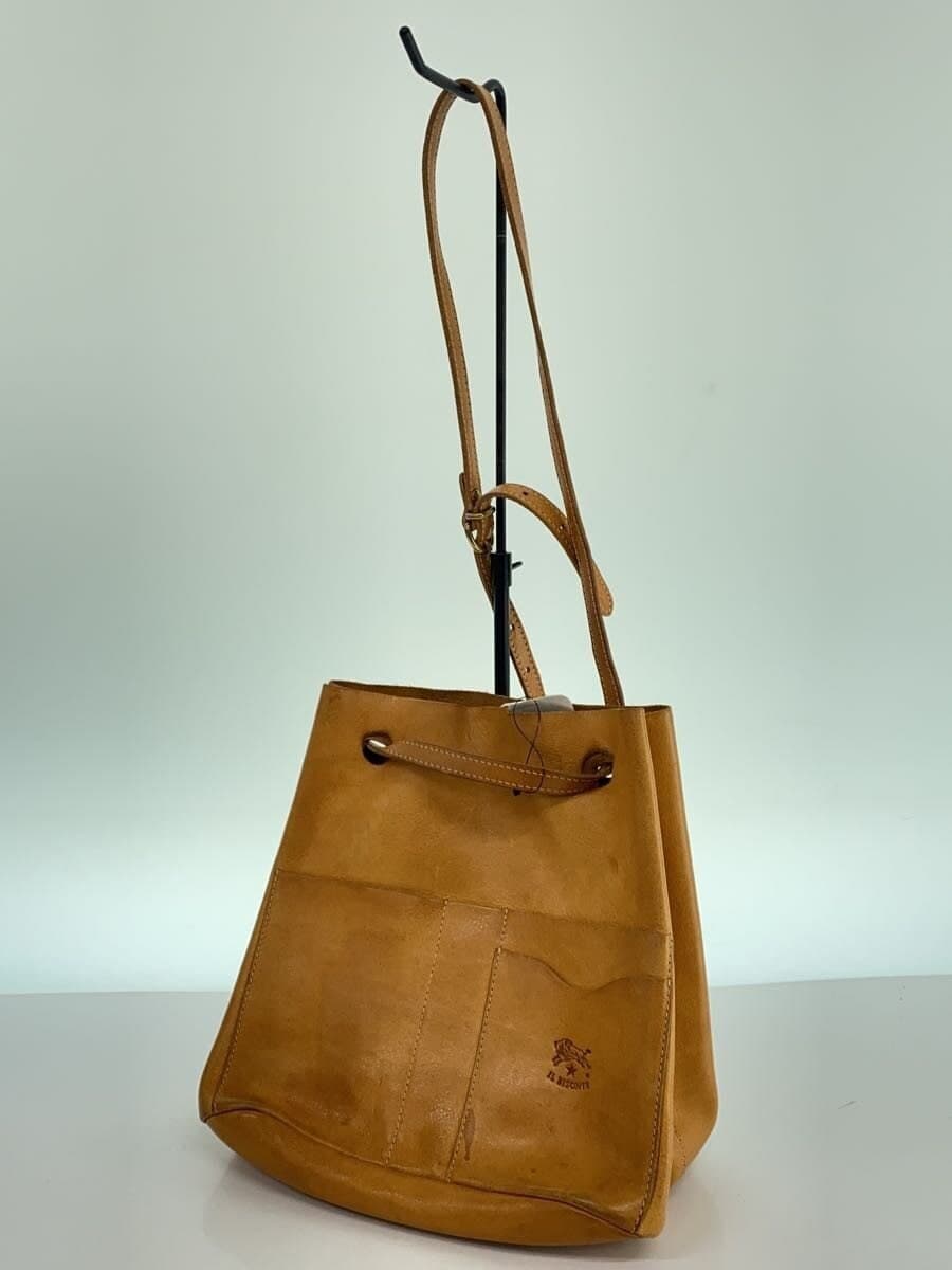IL BISONTE Shoulder Bag Leather Camel Solid 2