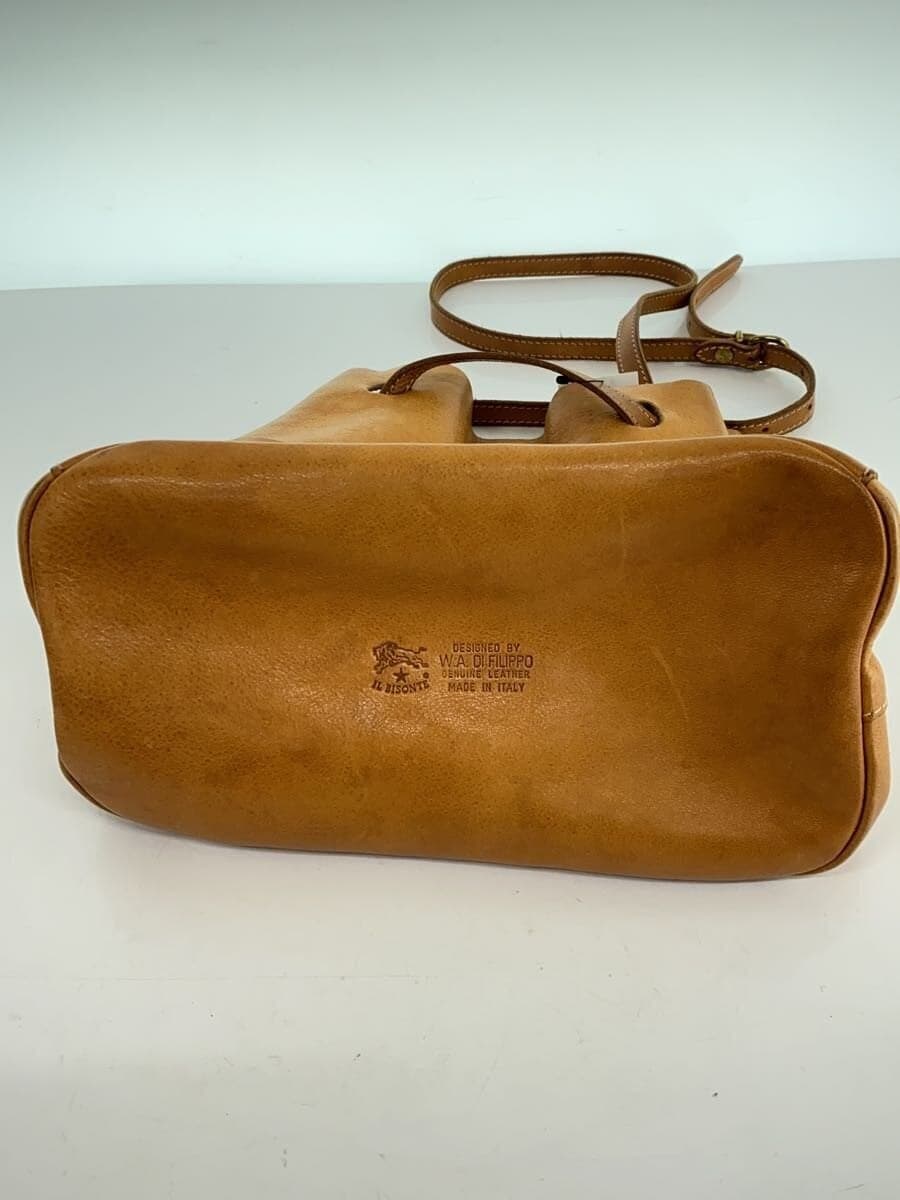 IL BISONTE Shoulder Bag Leather Camel Solid 4