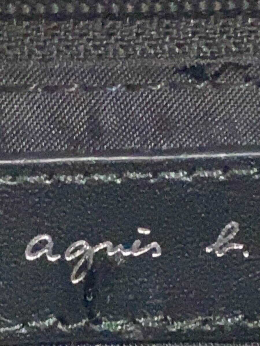 agnes b. Shoulder Bag Leather BLK 5