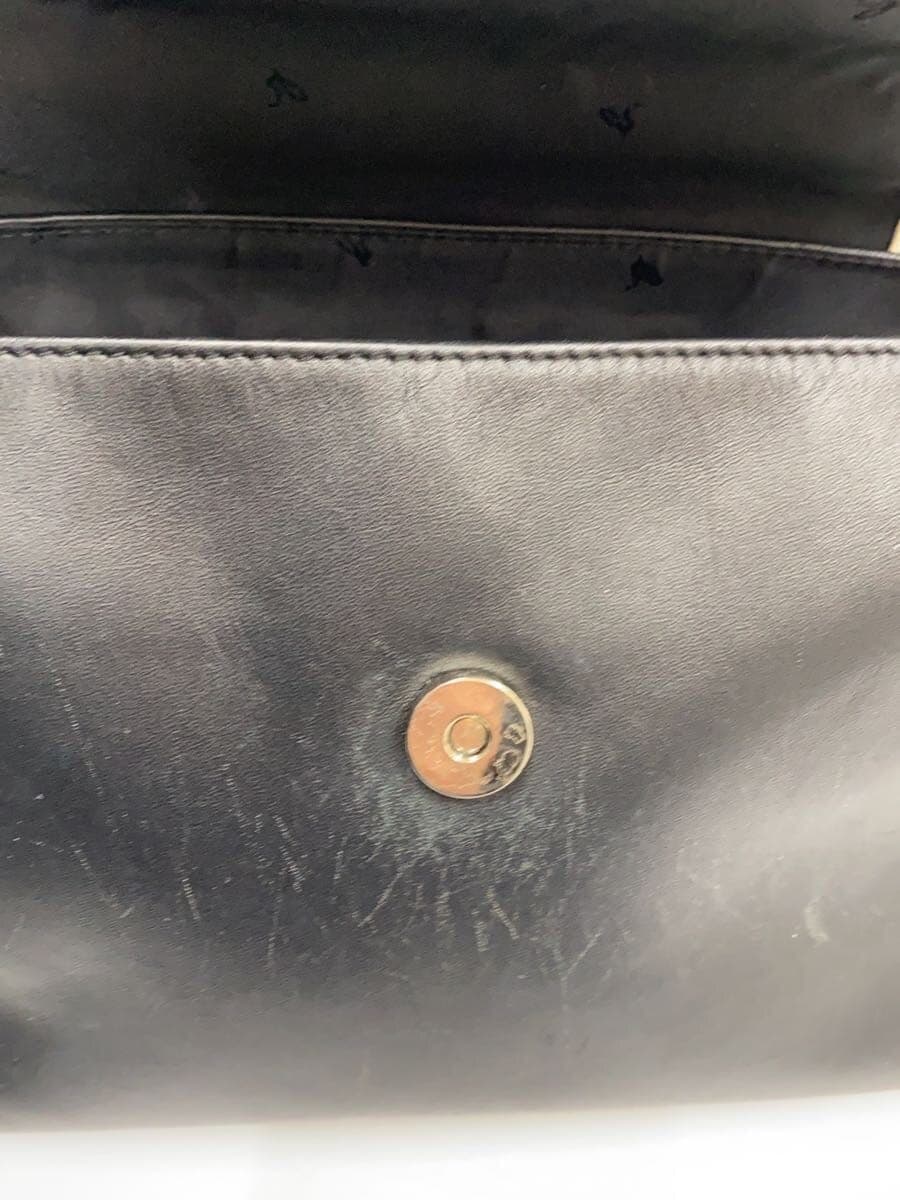 agnes b. Shoulder Bag Leather BLK 9