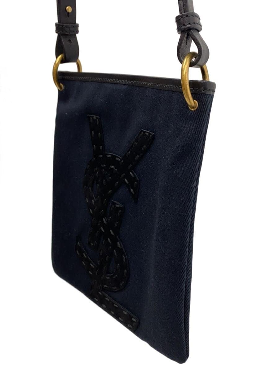 YVES SAINT LAURENT Shoulder Bag Canvas BLK 2