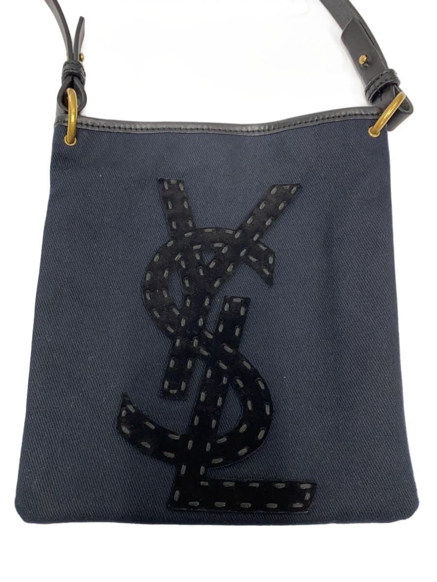 YVES SAINT LAURENT Shoulder Bag Canvas BLK 7