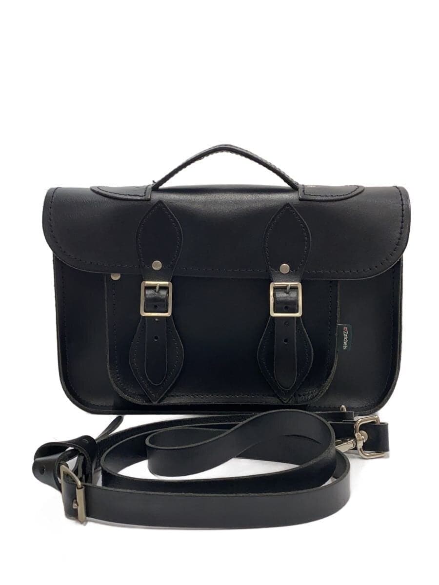 Zatchels Satchel Bag 11.5inch Shoulder Bag Leather BLK