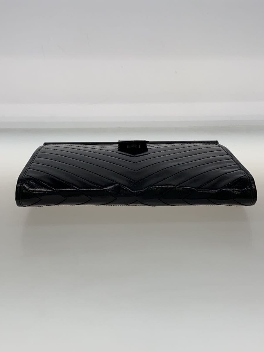 YVES SAINT LAURENT V-stitch Shows signs of use Clutch bag -- BLK 4
