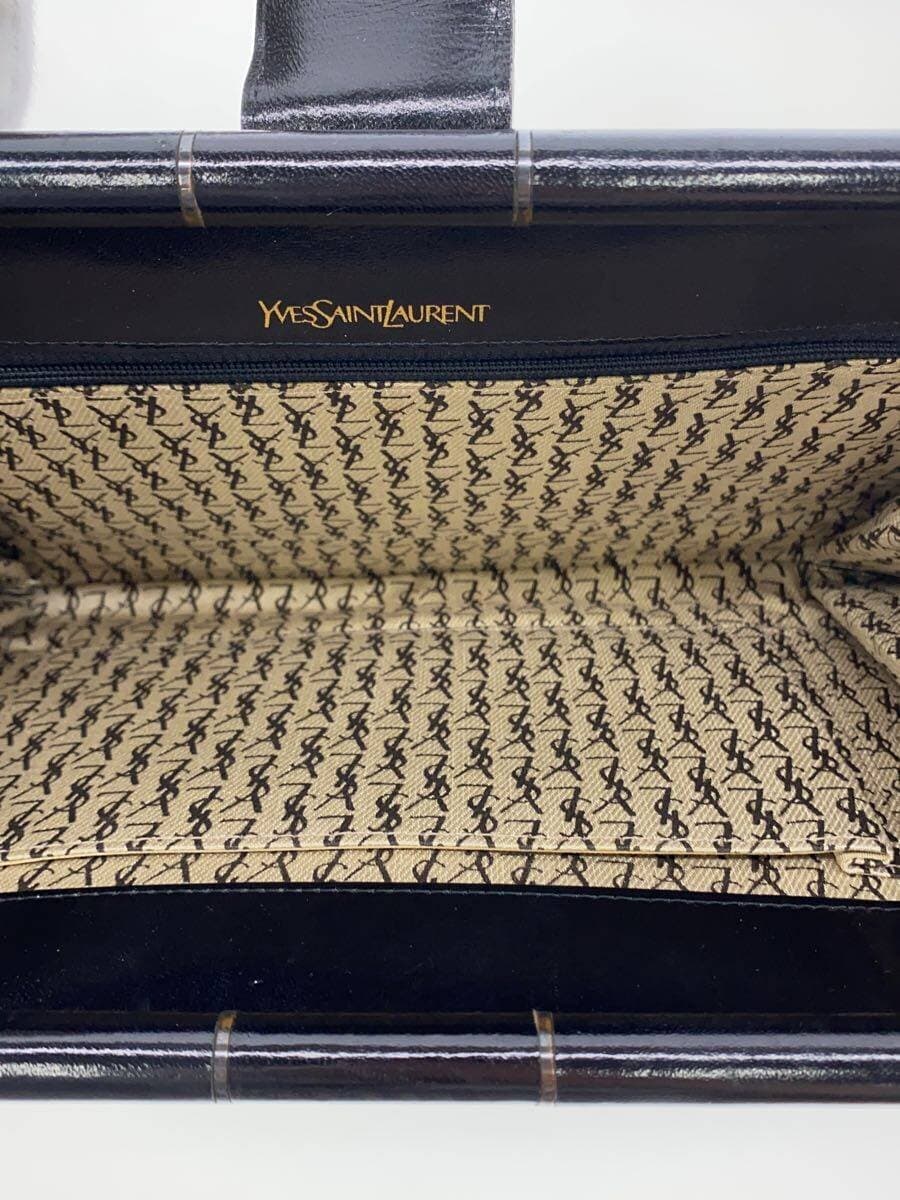 YVES SAINT LAURENT V-stitch Shows signs of use Clutch bag -- BLK 6