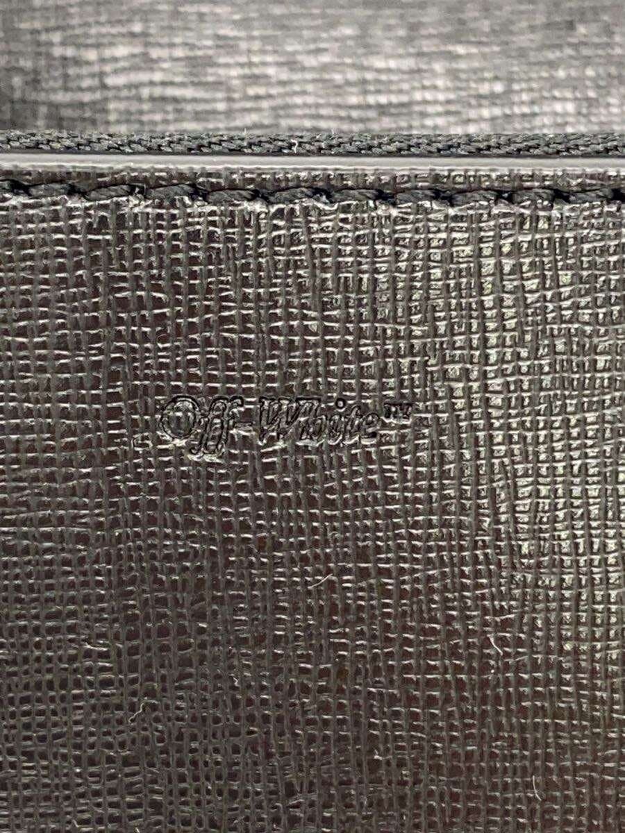 OFF-WHITE Mini Flap Bag Binder Clip Shoulder Bag Leather BLK 5