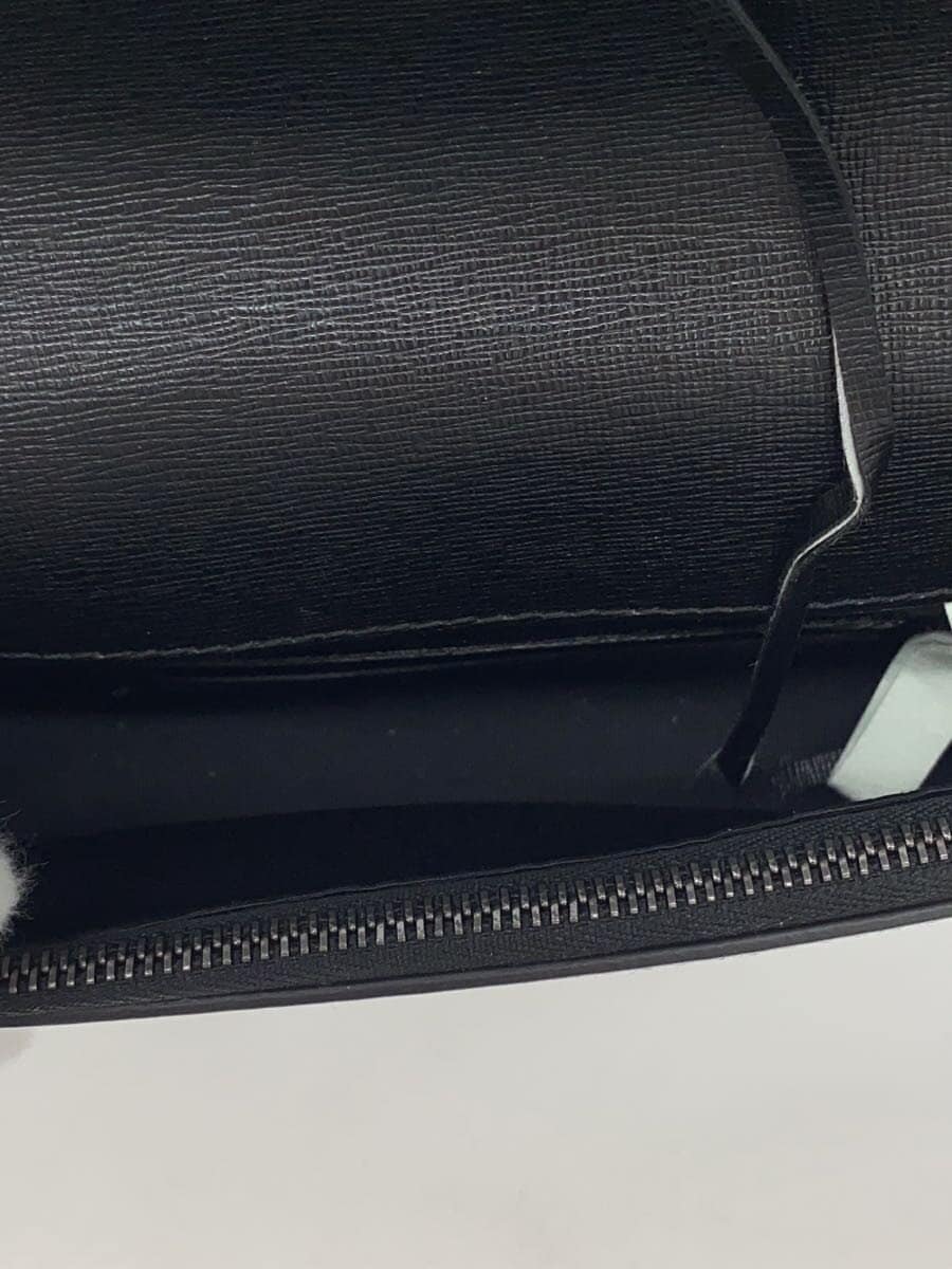 OFF-WHITE Mini Flap Bag Binder Clip Shoulder Bag Leather BLK 6