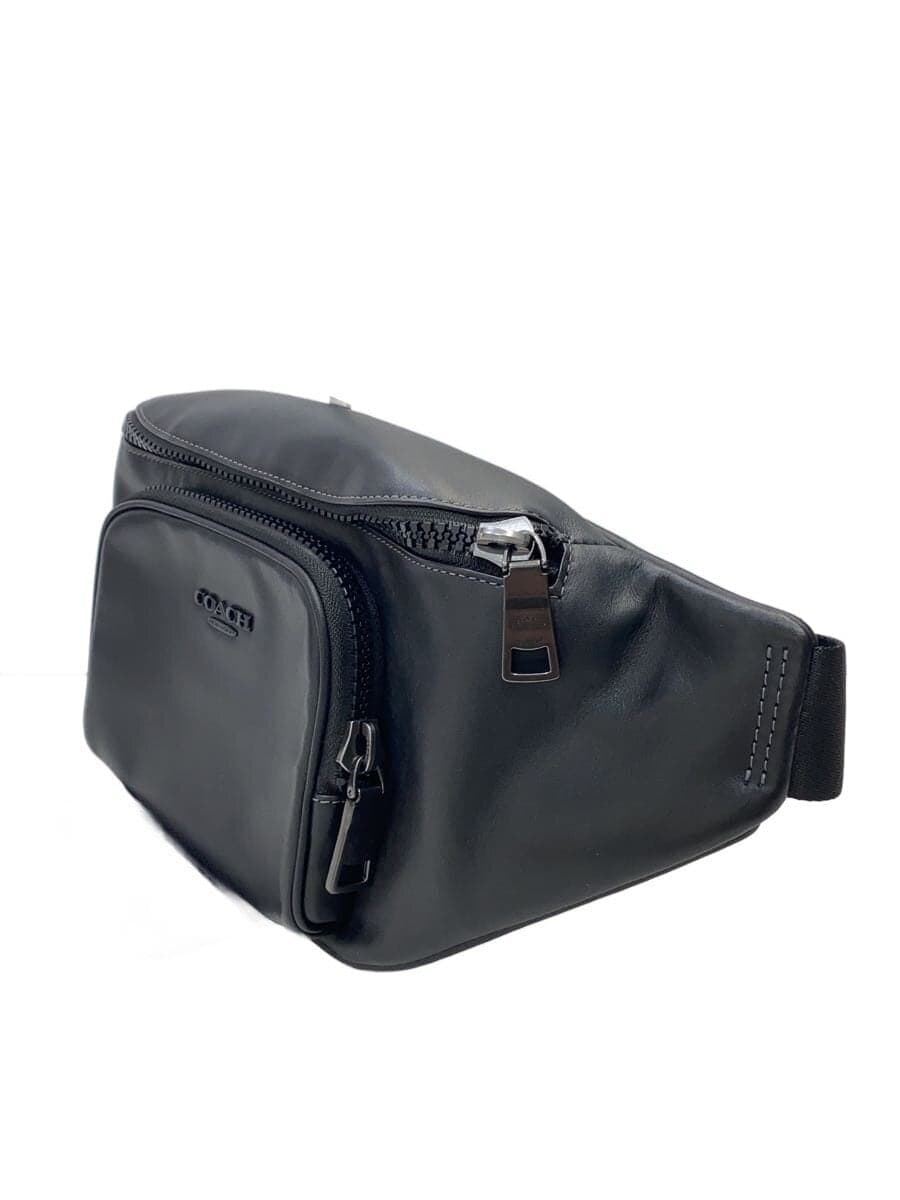 COACH Waist Bag Leather Black CT754 2