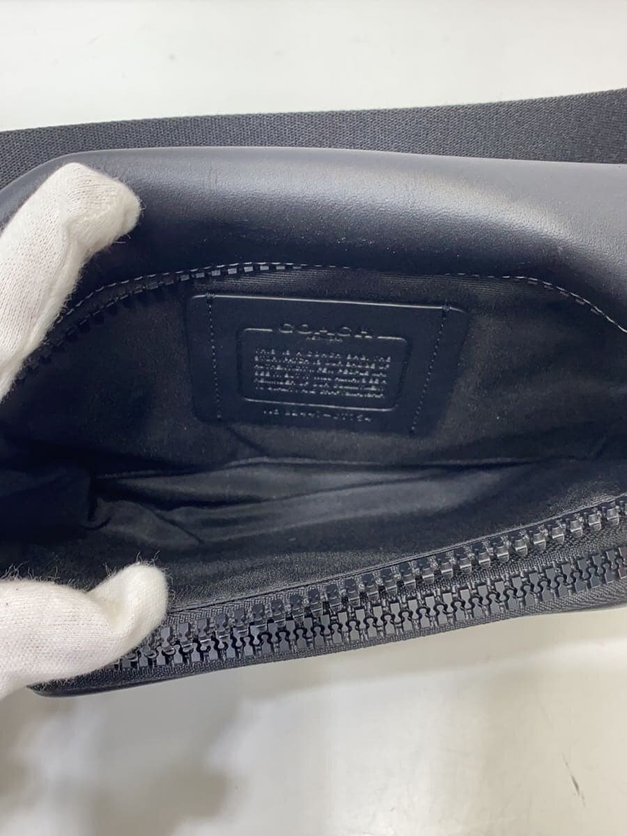 COACH Waist Bag Leather Black CT754 6
