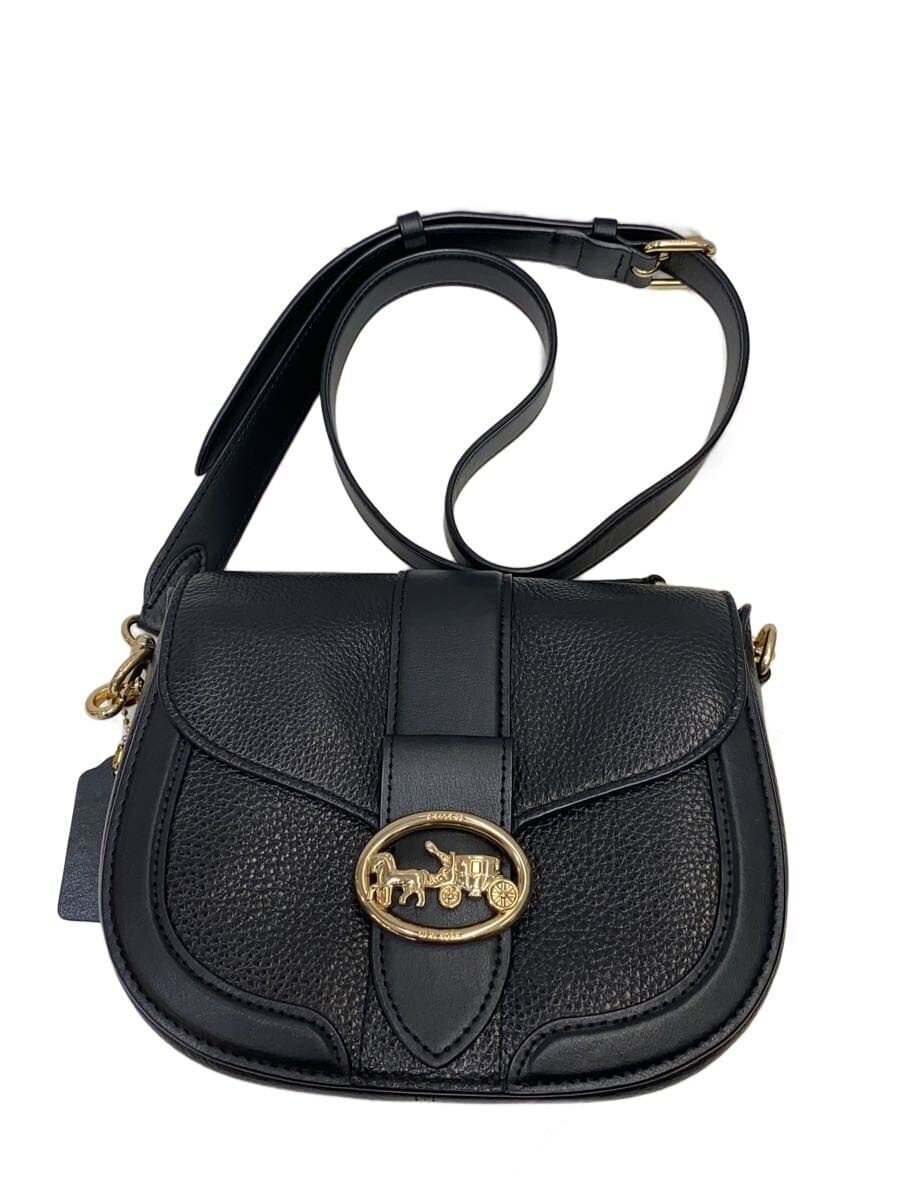 COACH Shoulder Bag Leather Black Plain c3241