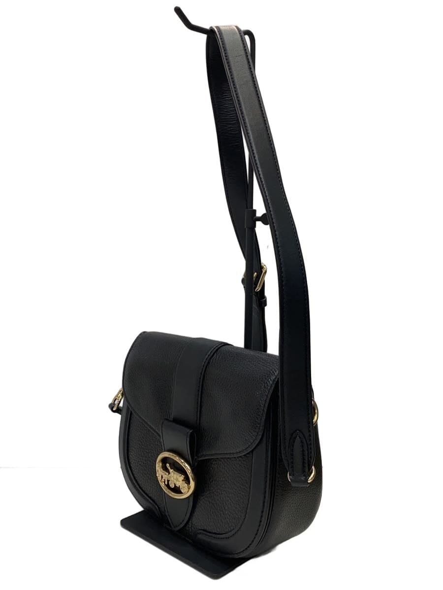 COACH Shoulder Bag Leather Black Plain c3241 2