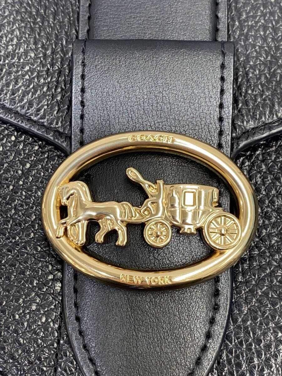 COACH Shoulder Bag Leather Black Plain c3241 5