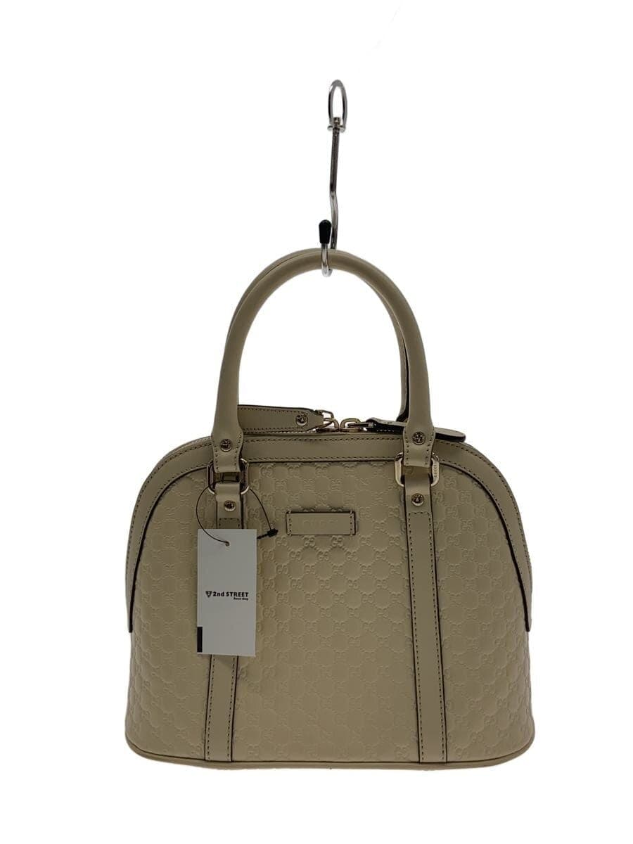 GUCCI shoulder bag leather CRM 449654 micro GG canvas 2WAY