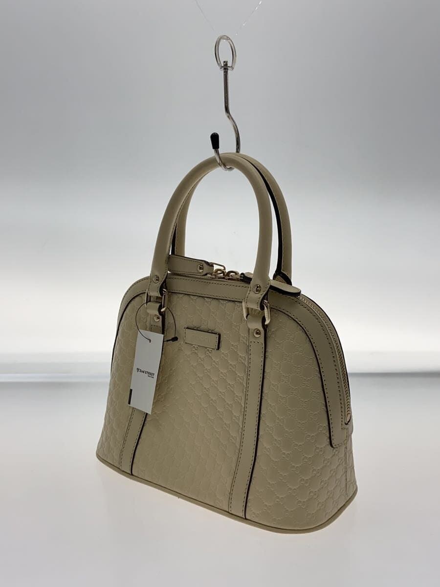 GUCCI shoulder bag leather CRM 449654 micro GG canvas 2WAY 2
