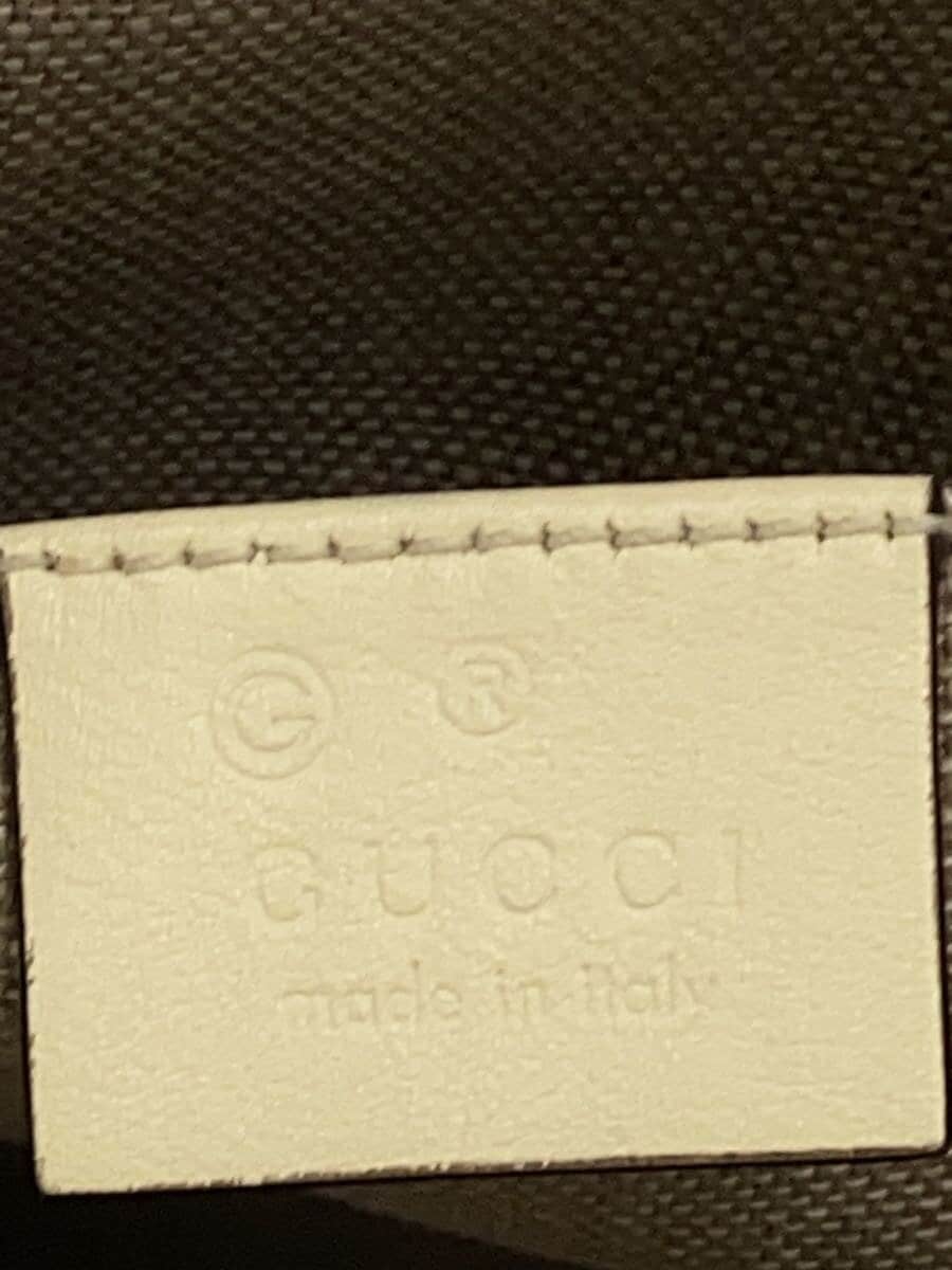 GUCCI shoulder bag leather CRM 449654 micro GG canvas 2WAY 5