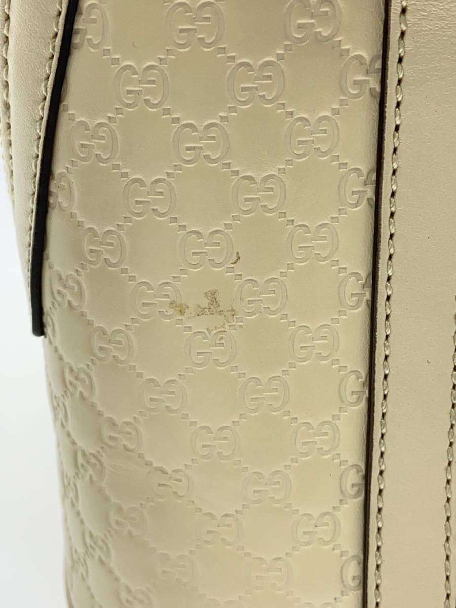 GUCCI shoulder bag leather CRM 449654 micro GG canvas 2WAY 7