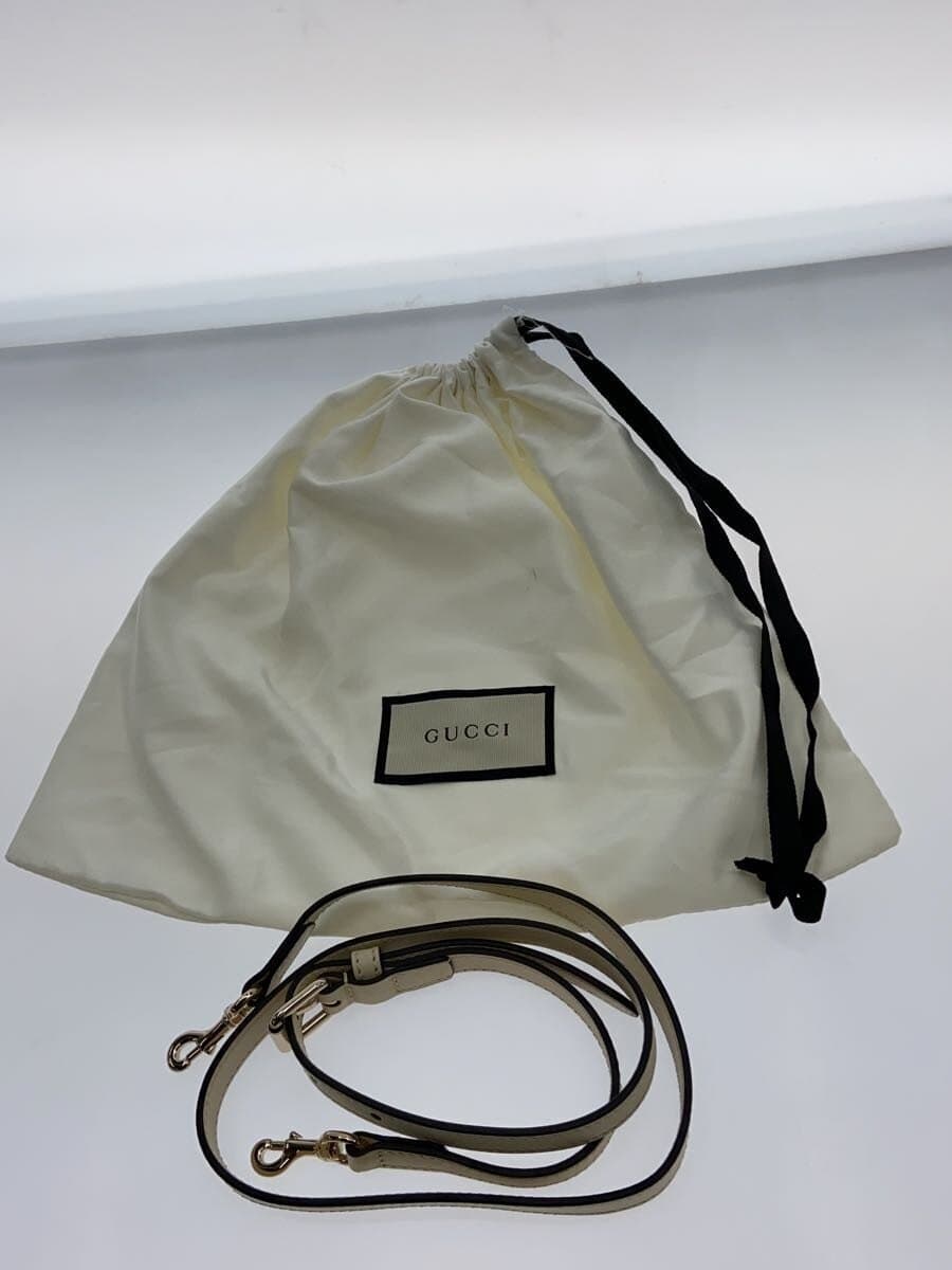 GUCCI shoulder bag leather CRM 449654 micro GG canvas 2WAY 9