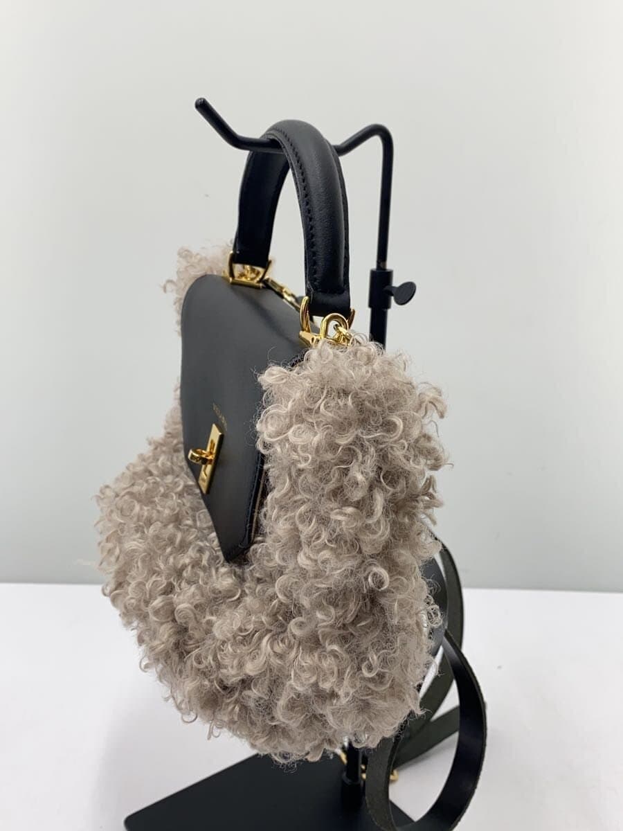 VIOL Ad’ORO Shoulder Bag Fur BEG Solid 2