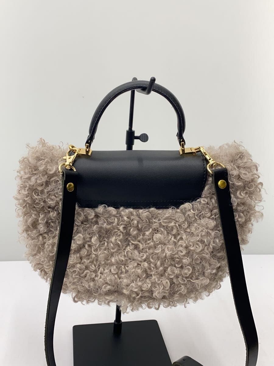 VIOL Ad’ORO Shoulder Bag Fur BEG Solid 3