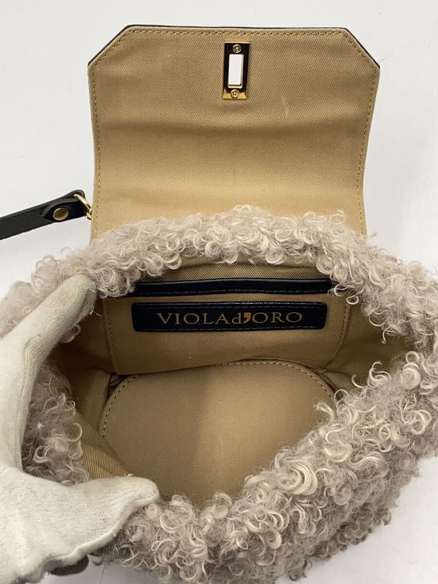 VIOL Ad’ORO Shoulder Bag Fur BEG Solid 6