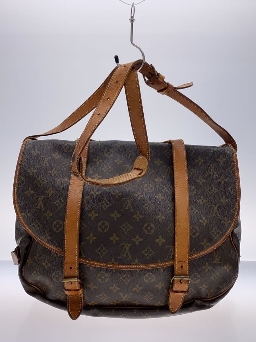 LOUIS VUITTON Saumur 43_Monogram Canvas PVC BRW 3