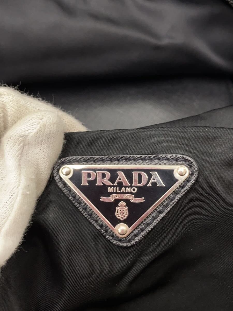 PRADA Bottom Stain Shoulder Missing Part Key Missing Part Boston Bag Nylon BLK Solid 5