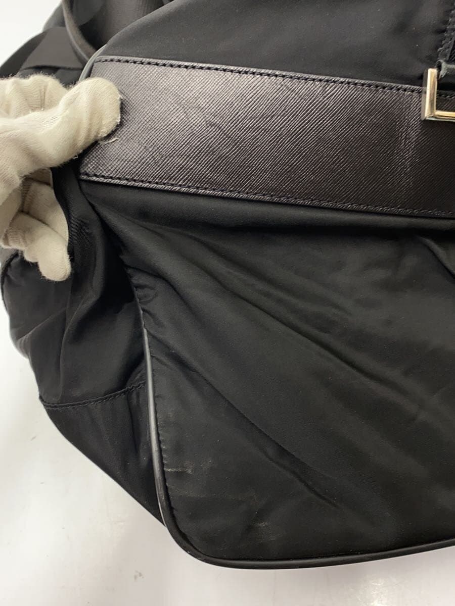 PRADA Bottom Stain Shoulder Missing Part Key Missing Part Boston Bag Nylon BLK Solid 9